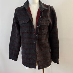 Roark Dark Gray and Red Patterned Shirt Jacket